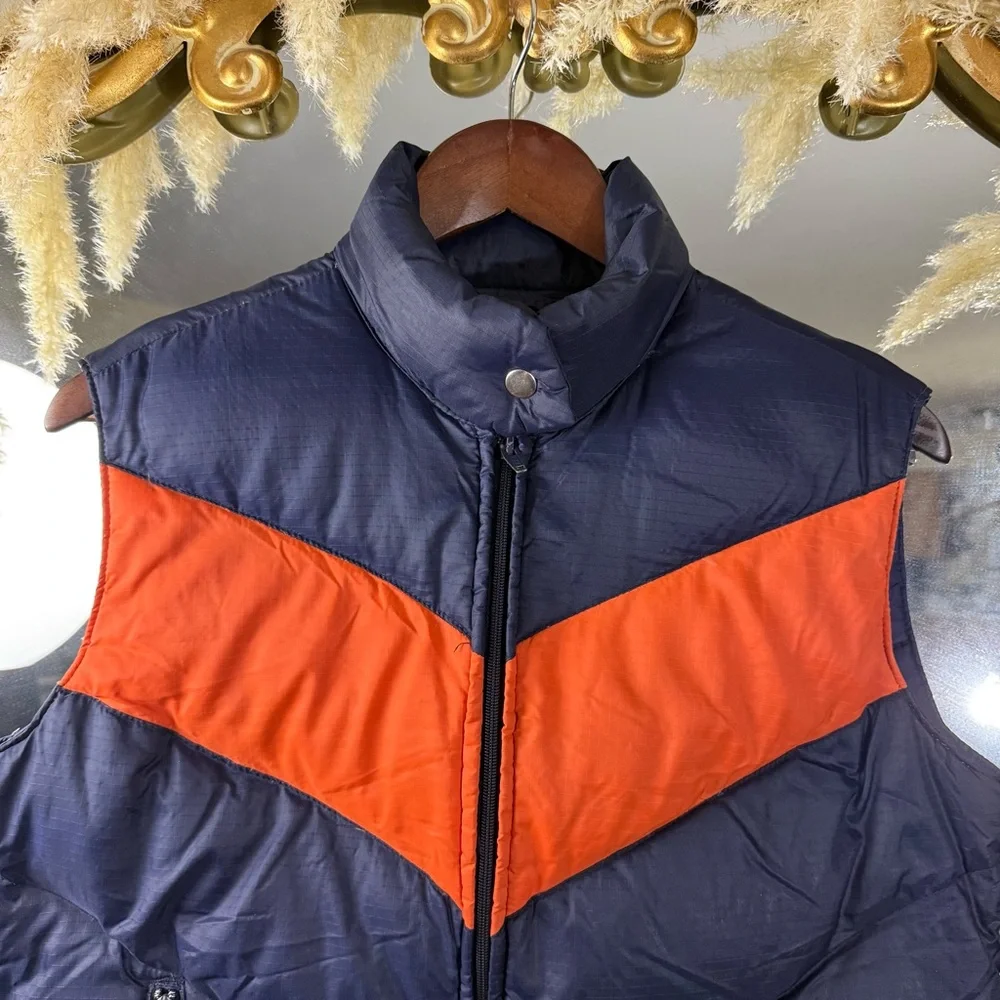 Mountain Goat by White Stag Down Filled Navy and Orange Men’s Puffer Vest - Picture 2 of 6